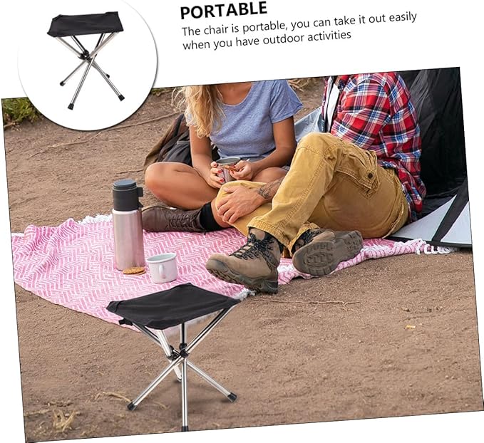POPETPOP Compact Camping Chair Lightweight Telescopic Folding Stool Outdoor Lounger Canopy Portable Fishing Folding Stool