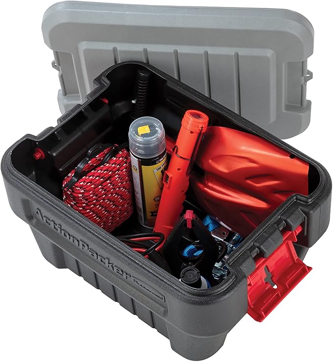 Rubbermaid ActionPacker️ 48 Gal with 8 Gal Containers Nested Lockable Storage Bins Industrial Rugged Storage Container Bundle with Lids