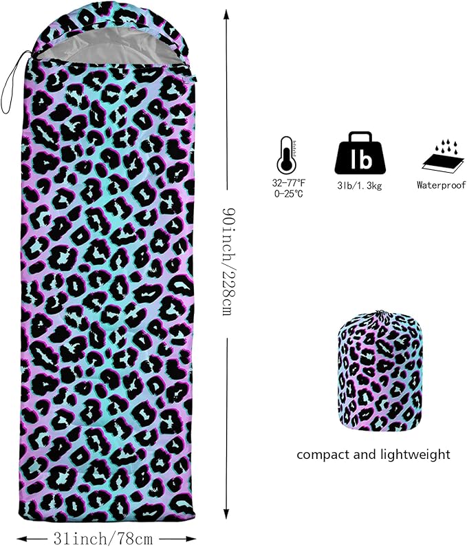 AILONEN Cartoon Camping Sleeping Bag for Boys Girls AdultsLightweight &amp Waterproof3 Season Warm &amp Cold WeatherPortablePrinted Sleeping BagTravelingCampingHiking