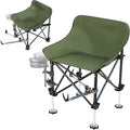Folding Fishing Chair with Complete Accessories Portable Camping Chair for Outdoor Fishing 220LBS Load-Bearing Non-Slip All-Terrain Design with Storage Bags Carbon Steel Fishing Chair