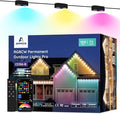 APPECK Permanent Outdoor Lights Pro 100ft 72W RGBCW Eaves Lights with 72 LED Lights 80lm Cuttable 111 Scene Modes IP67 Waterproof Lighting for Halloween Decoration Compatible with Alexa Black