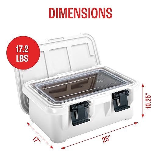 Cambro Insulated Food Pan Carrier - 6 Inch Deep Hotbox and Food Warmer for Catering &amp Transport - Top Load S-Series (Gray)