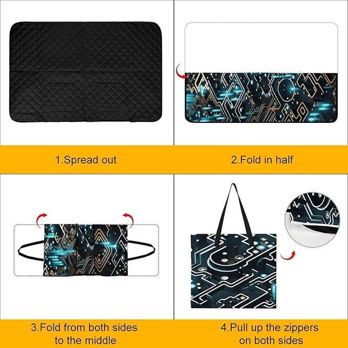 Zipper Coding Pattern Style Picnic Mat Suitable for Travel Camping Park Or Home Use