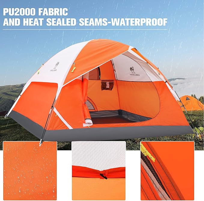 CAMEL CROWN 4/6 Person Tent Waterproof Lightweight Portable Backpacking Tent for Outdoor Camping Hiking