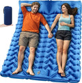 Sleeping Pad for Camping 2 Person Double Camping Pad with Built-in Foot Pump and Pillow Inflatable 4in Extra-Thick Ultralight Air Mattress for Backpacking Hiking Travel Tent Car Gift