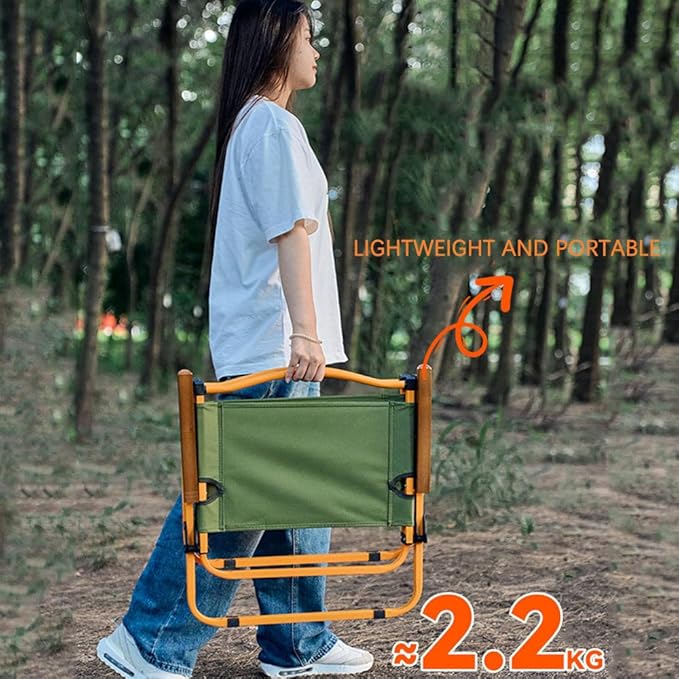 Folding Beach Chair for Adults Relax Camping Beach Chairs Foldable Armchair Lightweight Beach Chairs Supports 120 Kg for Beach Lawn ConcertGreen