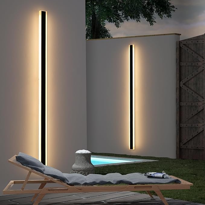 Mikeru 2Pack 71inch Long LED Wall Light Fixtures 3000K Modern Outdoor Lights Exterior for House Ip65 Waterproof Rust Outdoor Light Fixtures Hardwire Wall Mount Exterior Lighting for ShopGarage