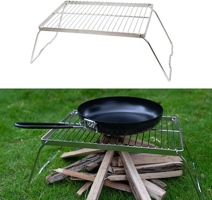 Folding Barbecue Table Stainless Steels Grilling Table With Legs Camping Tables Foldable Camping Equipment Stove Rack