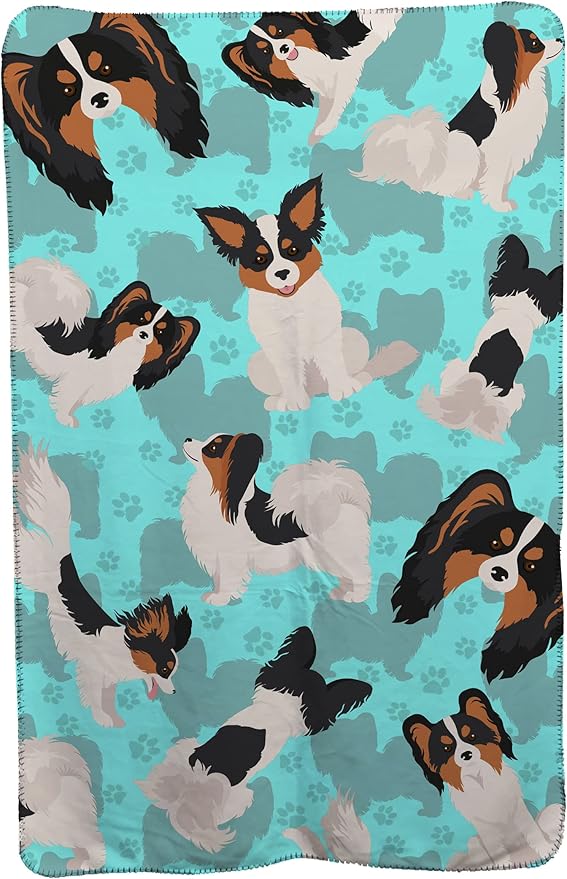 Caroline's Treasures MLM1082TBLT Tricolor Papillon Soft Travel Blanket with Bag Airplane Blanket Indoor Outdoor Camping Blanket for Traveling Picnics Beach Trips Concerts