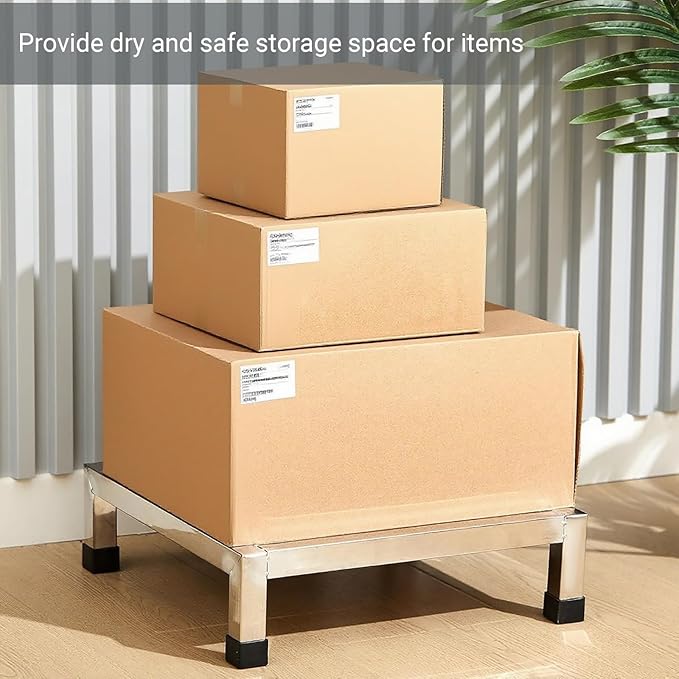 4 Pack Dunnage Rack15.7X11.8X3.5 Stainless Steel Dunnage RacksKitchen Basement Garage Storage Racks1000 lbs Capacity (4)
