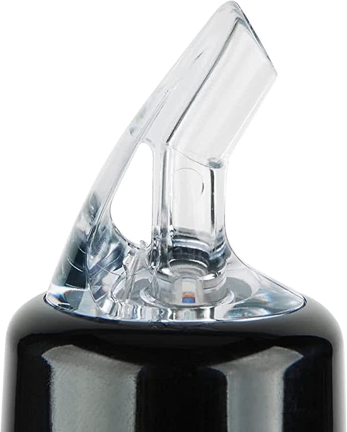 TrueCraftware- 1-1/4 oz Measured Liquor Pourer with Clear Tail &amp Black Collar Acrylonitrile Set of 12- Cocktail Shot Dispenser Liquor Bottle Pourers Alcohol Liquor Pourers Bar Bartender Accessorie