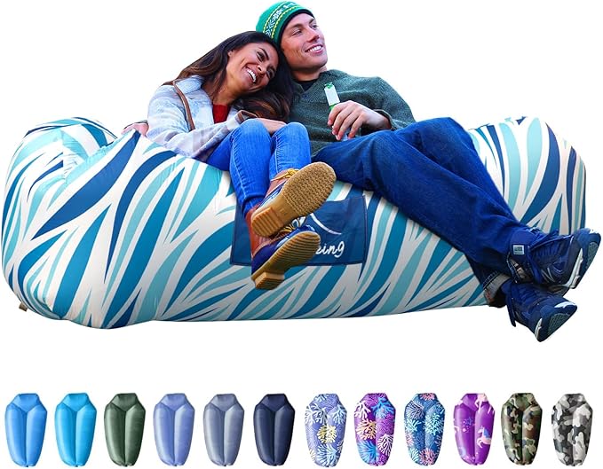 AlphaBeing Inflatable Lounger Beach Chair Accessories Air Sofa Hammock Inflatable Couch for Camping Backyard Lakeside with Compression Sacks Ideal Outdoor Gifts for Adults