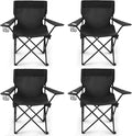 4 Pack Folding Camping Chairs for AdultsFoldable Portable Lawn Chairs with Carry Bag &amp Cup Holder Compact Design for CampBeach Picnicsand Fishing Supports 300LBS（Black）