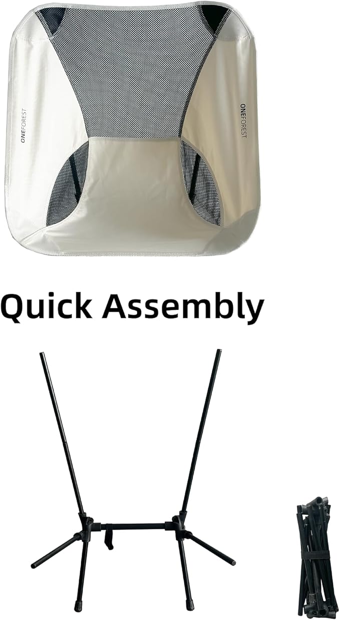 ONEFOREST Camping Chair Foldable Portable Backpacking Chair for Beach Camp Hiking Outdoor Sport Beige
