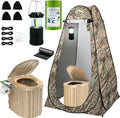 Camping Toilet with Pop-Up Privacy Tent and Liquid Waste Gel Portable Toilet for Camping with Large Tent Ergonomic Potty Provides Enhanced Comfort Suitable for All Ages