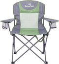 SUNNYFEEL Folding Oversized Camping Chair Padded Portable Lawn Chairs for Adults Heavy Duty 300 LBS Folding Camp Quad Chair High Back with Cup HolderArmrest for PicnicBeachSports