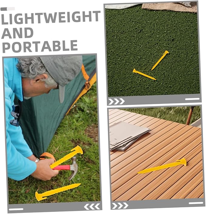 36Pcs Serrated Plastic Tent Stakes Heavy Duty Ground Anchors for Camping Gardening Beach Umbrellas Lightweight and Portable Anchoring Pegs for Quick Setup and Secure