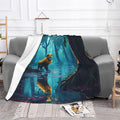 Lion Soft Fleece Blanket 60 * 50 inch Soft Sofa Blanket Suitable for Sofa Camping Travel Night Cover Blanket