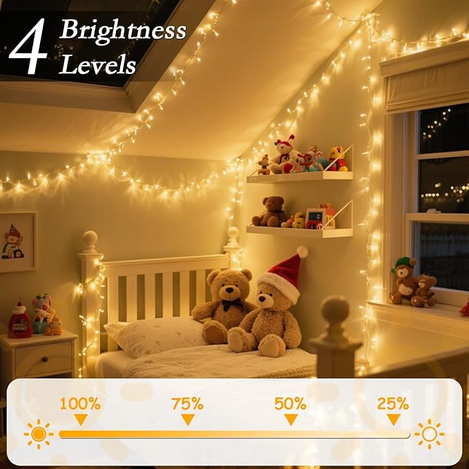 210FT 640 LED Christmas Tree Lights Bright Warm White to Multicolor Outdoor Christmas String Lights for House Fairy Lights with 11 Modes Waterproof &amp Durable Indoor Outdoor Decor