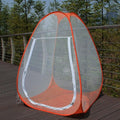 TreasureCave Buddhist Meditation Tent Single Mesh Net for Instant Setup Bug-Free Portable Orange