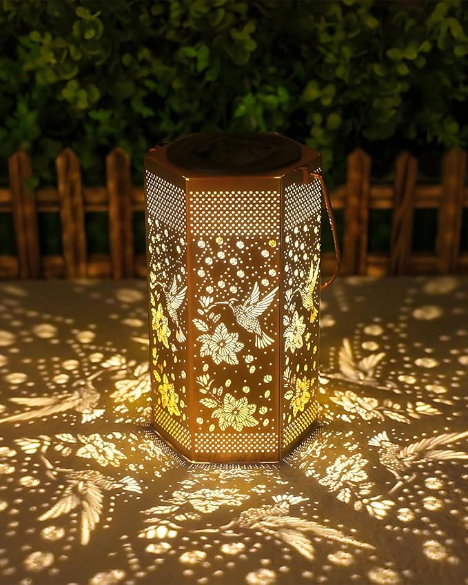 Hummingbird Solar Lantern Outdoor Waterproof - Birthday Gifts for Women Mom Grandma Mothers Day Gifts Solar Lights Outdoor Garden Decor for Outside
