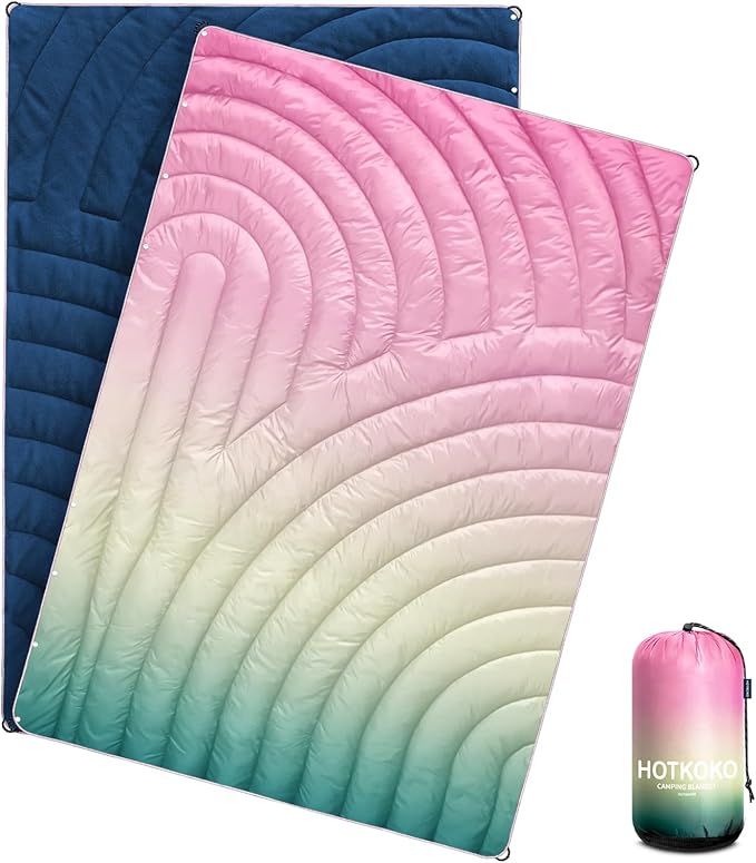 Mini Camping Blanket Puffy Polar Fleece Blanket Lightweight Warm Outdoor Blanket for CampingTraveling Stadium Hiking Picnics
