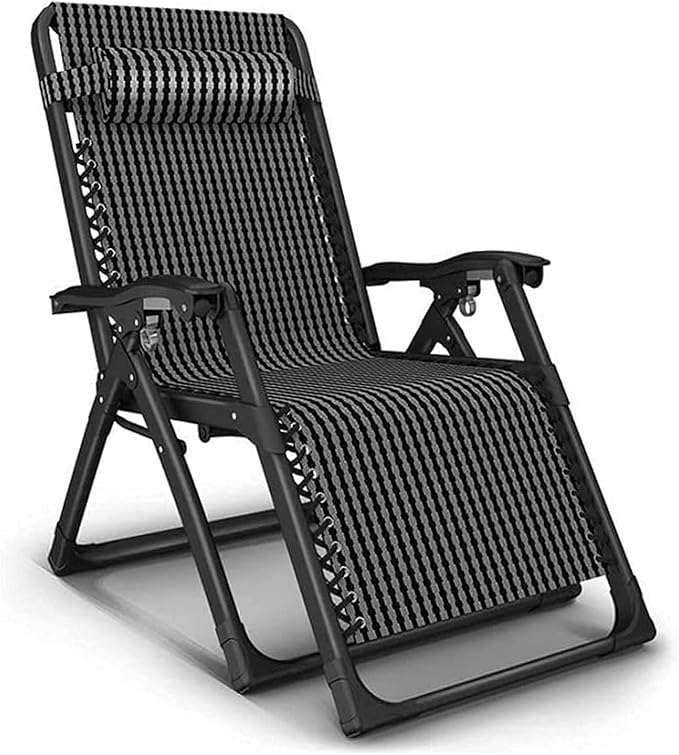 ReclinerFolding Sun Lounger Chair Garden FurnitureCamping Garden Deck Chairs Zero Gravity Recliner Reclining Waterproof Chaise Loungers Metal for Outdoor Office