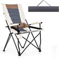 Goplus Camping Chairs Portable Lumbar Back Beach Chair Heightened Design for Adults w/Cup Holder &amp Carrying Bag Folding Chair for Outside Fishing Hiking Picnic Lawn (330 LBS Weight Capacity)