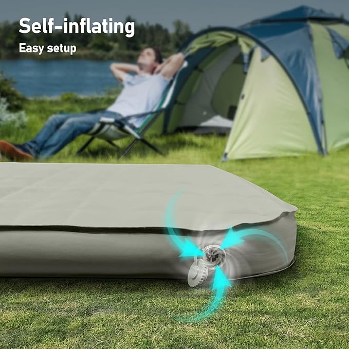 Camping Air Mattress Inflatable Sleeping Pad for Camping Thick Camping Mattress Pad for SUV Truck Bed Rooftop Tent &amp Ground Tent (Mattress &amp Electric Pump)