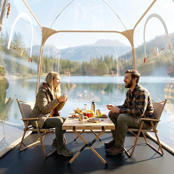 KOTEK Sports Tents for 2-4 Persons 7 x 7 ft Pop Up Bubble Tent with 2 Ventilated Windows Floor Mat &amp Carrying Bag Weather Proof for Sports Events Outdoor Patio Garden Backyard Camping