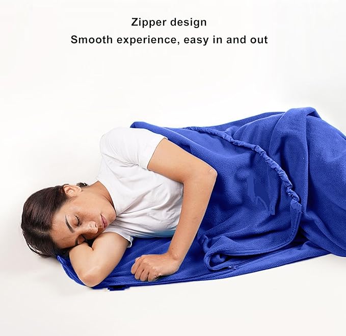 Sleeping Bag Liner Super Thick Fleece Soft Sleeping Bag Liner Blanket for Camping Travel Backpacking (Green)