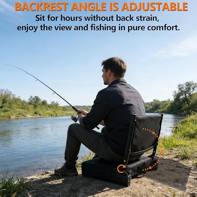 Portable Stadium Chair with Back Support and Cushion Wide Padded Bleacher Seat - Foldable Comfort for Sporting Events Concerts and Outdoor Games