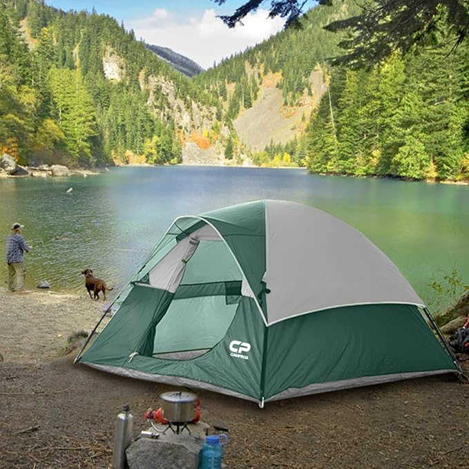 Tents for Camping 6 Person Tent Waterproof Windproof Double Layer Family Camping Tent Easy Setup Dome Tent with Large Mesh Windows &amp Wider Door for Outdoor Camping &amp Hiking