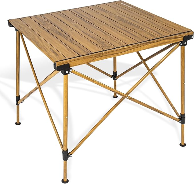 Whitsunday Outdoor Folding Table 20.4-25.6 Height Adjustment Camping Portable Table for CampingPicnicParkBeach