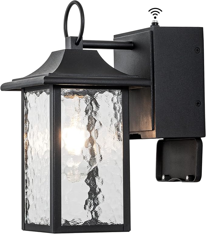 Outdoor Porch Light with GFCI Outlet Dusk to Dawn Exterior Lights Fixture Wall Mount for House Black Wall Sconce Lighting with Plug Waterproof Patio Lights for Garage