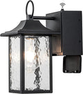 Outdoor Porch Light with GFCI Outlet Dusk to Dawn Exterior Lights Fixture Wall Mount for House Black Wall Sconce Lighting with Plug Waterproof Patio Lights for Garage