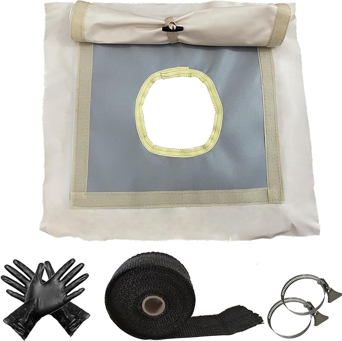 DANCHEL OUTDOOR Stove Jack Kit with Rain Flap Cover for Dia. 4''/5.85'' Fire Resistant Wood Stove Hole for Canvas Tent Hot Tent Chimney Side Wall A/C 4 Season