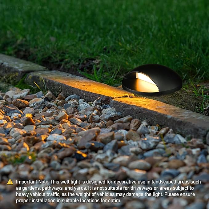 LEONLITE 5W Well Lights Landscape LED Low Voltage Inground Landscape Lighting 1800K2700K3000K4000K5000K Adjustable Aluminum ETL Listed IP67 Waterproof 12-24VAC/DC CRI90 150lm Black Pack of 6