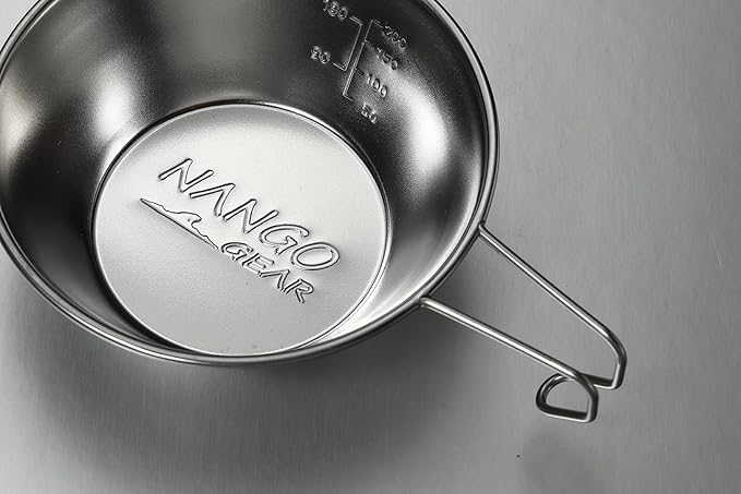 NANGOGEAR NANGOGEARNANGOGEAR Camping Sierra Cup 310ml 4pcs Set Food Grade Stainless Steel Dishwasher Safe (21112)