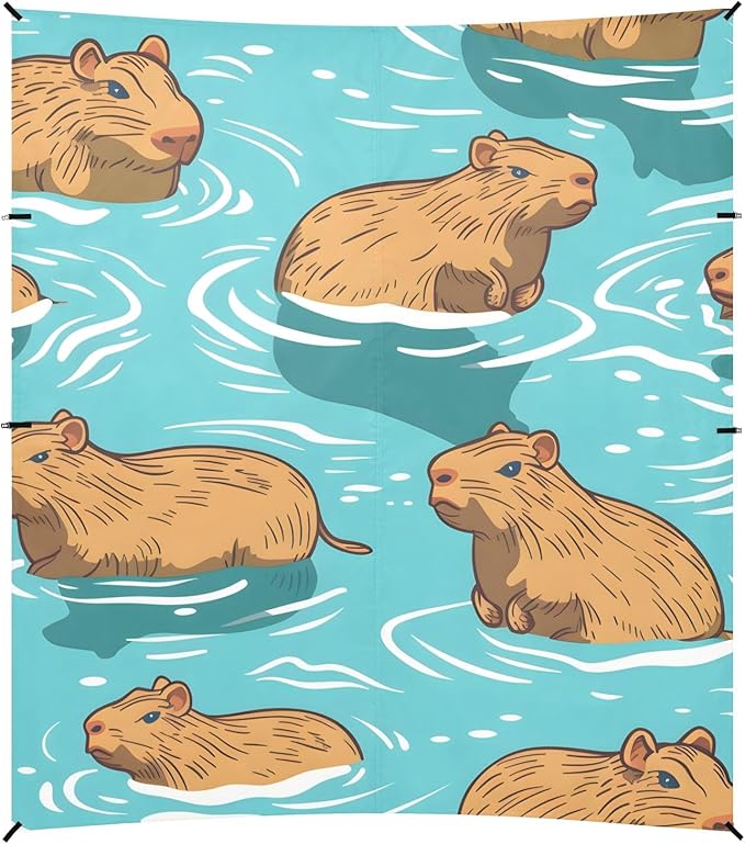 Capybaras in The Water Camping Sun Shelter Beach Tent Portable Beach Sun Shade Outdoor Canopy for Camping Trips Fishing Picnic