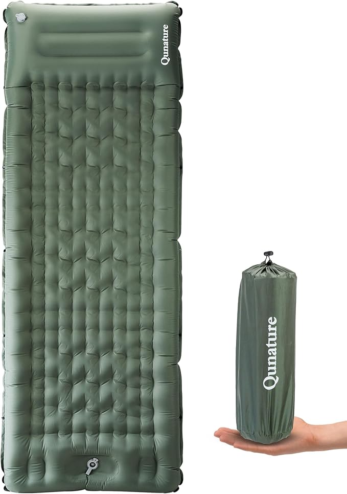 Camping Mattress Sleeping Pad for Outdoor Camping Ultra-Light Inflatable Camping Bed with Built-in Pillow - Air Pad Carry Bag - Compact &amp Lightweight Camping Gear Essentials