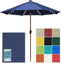 EliteShade USA 10-Year-Non-Fading 10Ft Market Umbrella with 80 LED Lights Patio Umbrella Outdoor Table Umbrella with Ventilation(Navy Blue)
