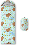 Kawaii Capybara Sleeping BagRainbow Duck Floral Compact Waterproof Camping Bag for Kids Girls BoysCute Cartoon Capibara Warm Backpacking for Traveling Outdoor Hiking Camping Gear Equipment