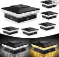 VOLISUN Solar Post Cap Lights 4x4 Solar Deck Post Lights Outdoor IP64 Waterproof Deck Post Lights Solar Powered (6 Pack Black)