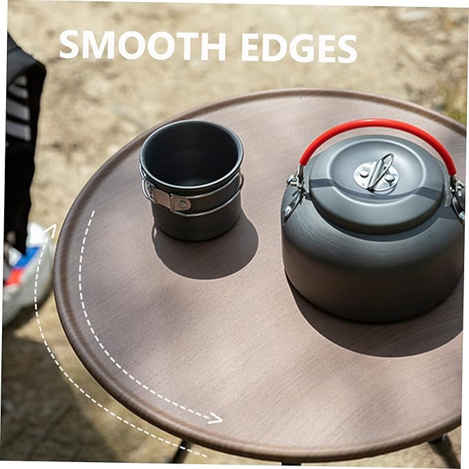 1Set Portable Folding Camping Table Aluminum Alloy Side Table with Mesh Storage for Outdoor Picnics Camping and Backyard Use Compact and Lightweight Design