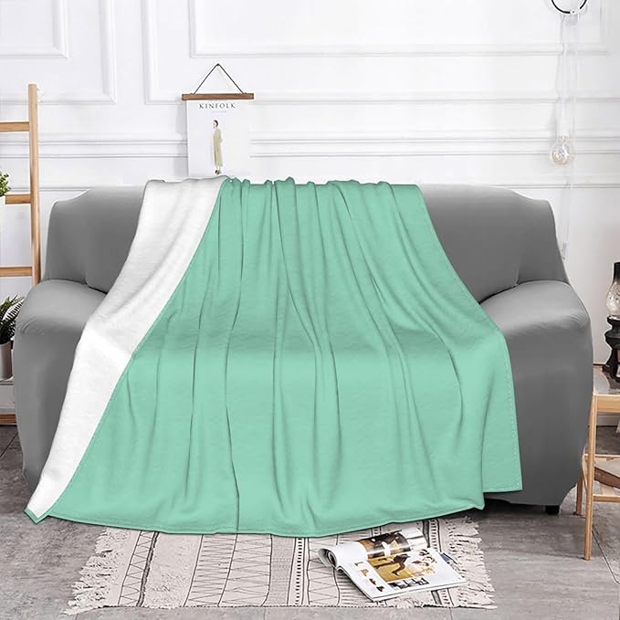 Turquoise Soft Fleece Blanket 60 * 50 inch Soft Sofa Blanket Suitable for Sofa Camping Travel Night Cover Blanket