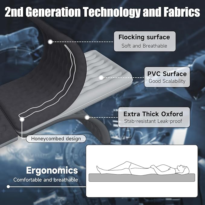 Car Air Mattress Inflatable SUV Truck Air Mattress Back Seat Camping Bed Thickened Car Sleeping Pad for Travel Car Bed SUV Mattress with Air Pump 2 Pillows