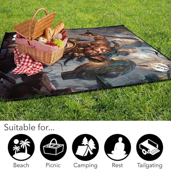 LOGOVISION Dungeons and Dragons Blanket 50x60 2024 Fighter Picnic Outdoor Foldable Blanket for Picnic Beach Camping Park Tailgate