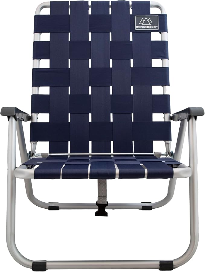 MOUNTAIN SUMMIT GEAR Low Webbed Beach Chair with Backpack Straps - Portable Lightweight Seating for Outdoor Adventures Beach Days and Camping by Caddis Sports