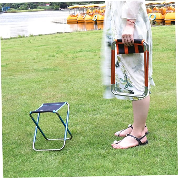 Kisangel Comfortable Portable Folding Stool Multi-Functional Outdoor Accessory for Camping Fishing Beach Use Compact Design Easy to Carry Space-Saving Stool